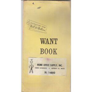 Vintage Detroit Want Book Home Office Supply Mid West Paper Mills to Millions